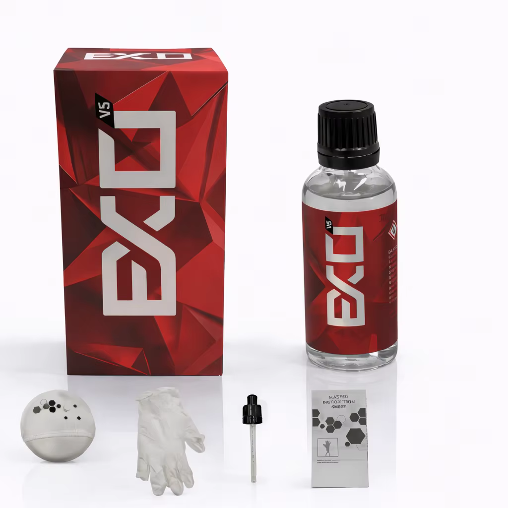 EXO Revêtement Hydrophobe Ultra Durable V5 Protégez Votre Peinture Ajoutez de la Brillance Éloignez les Contaminants Éliminez les Taches d'Eau