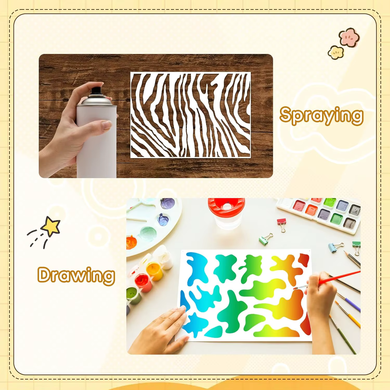 12 pochoirs pour la peinture