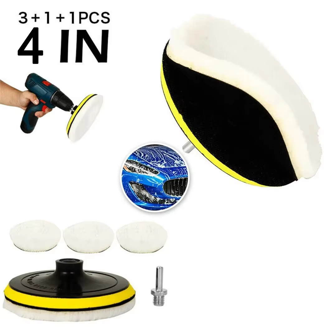 Disques de ponçage floqués de 4 pouces avec tampons de polissage à boucle à crochet