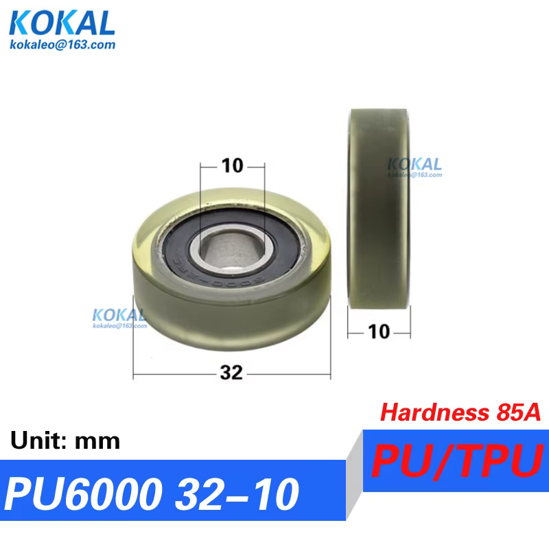 [PUd10] 4/10 pièces TPU 6200RS 6000RS roulement rouleau roue ID 10mm guide porte coulissante plaque type PU poulie