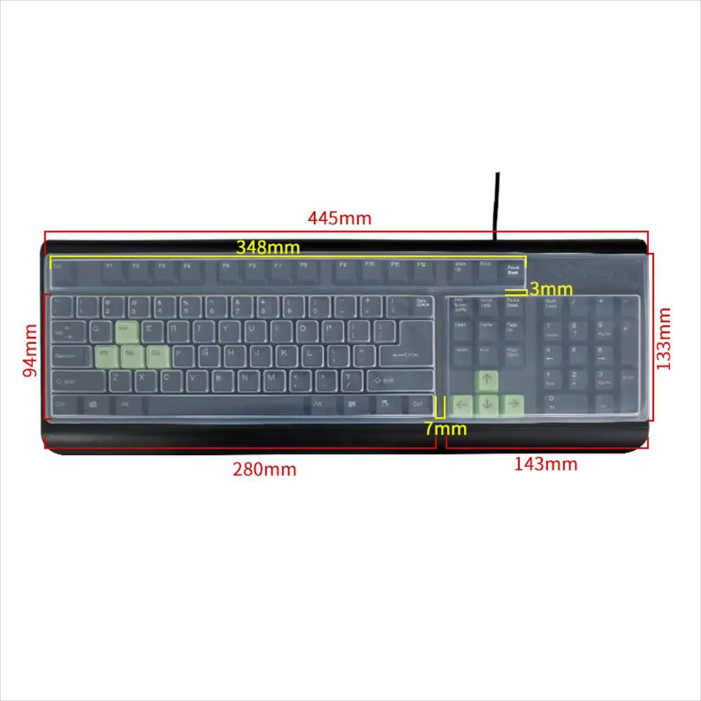 Couverture de clavier d'ordinateur de bureau en silicone étanche universel, film de protection de la peau transparente, coque anti-poussière, 1 pièce