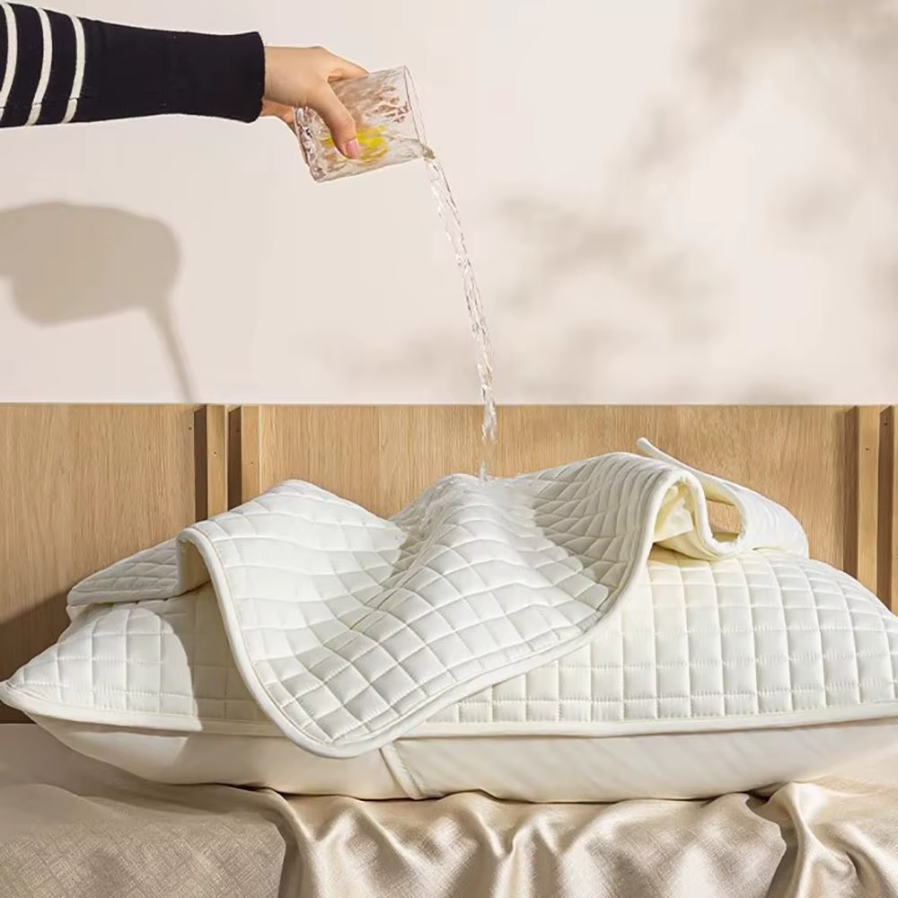 Housse de coussin en coton, couche isolante, anti-acariens, protège-housse de coussin, protection contre l'huile capillaire, protection imperméable du cœur du coussin, usage domestique