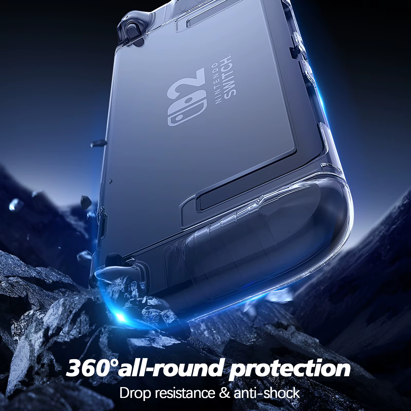 Convient pour Switch 2 2025 et étui de protection transparent, équipé d'un étui de protection pour interrupteur et une couvercle de poignée