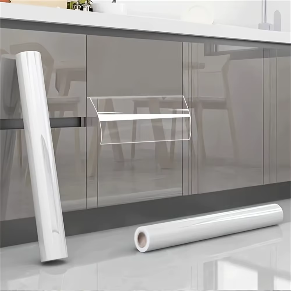 1 Rouleau de Film Protecteur Transparent Auto-Adhésif Anti-Graisse pour Murs de Cuisine et Placards
