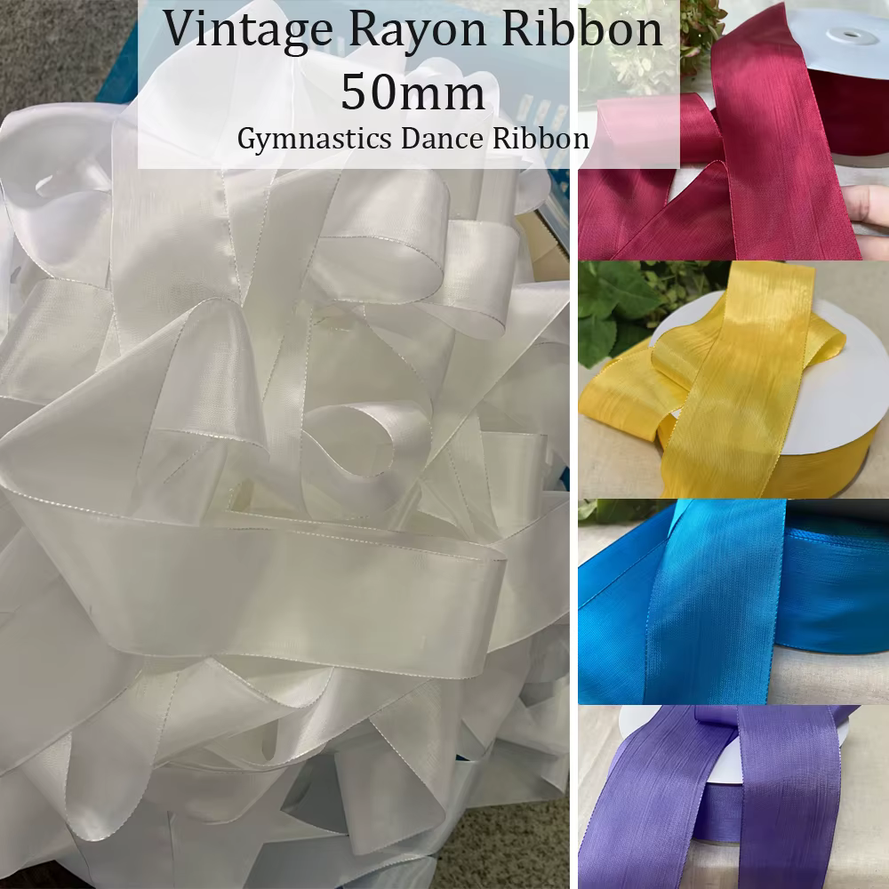 Ruban en satin 100% rayon rubans de gymnastique vintage bande de danse streamer couleur rose pour broderie couture décoration de poupée de mariage B818