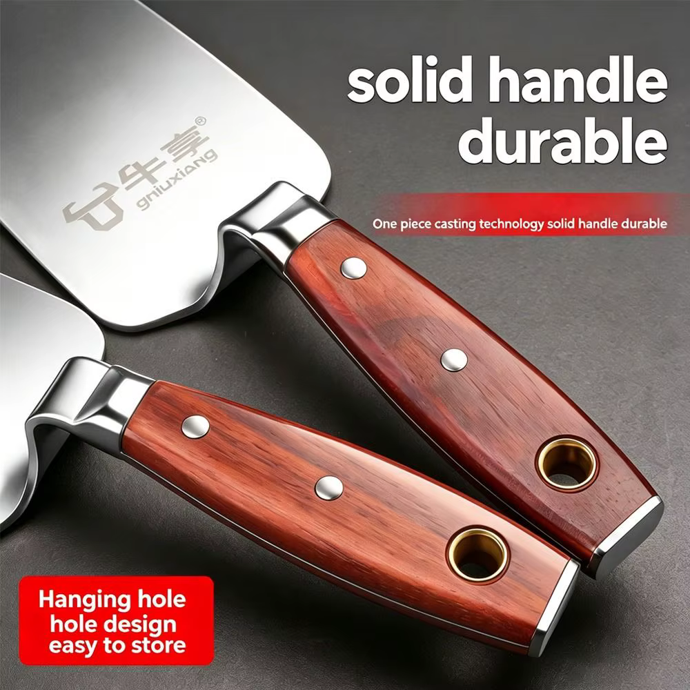 Truelle à briques à tête plate/pointue/ronde en acier inoxydable avec manche en bois