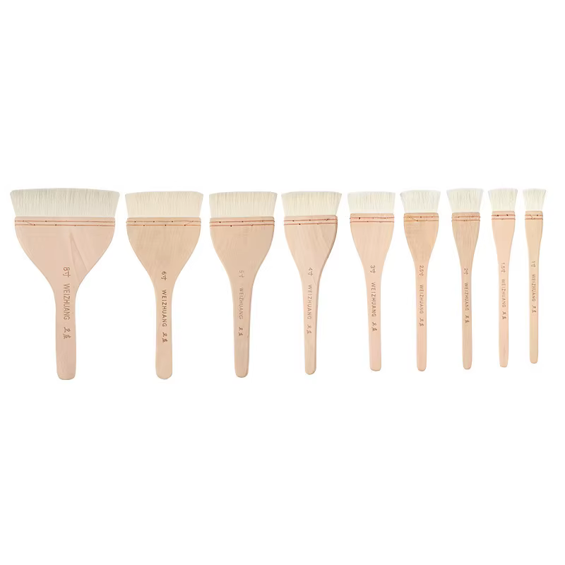 Pinceau à peinture à palette plate avec manche Long