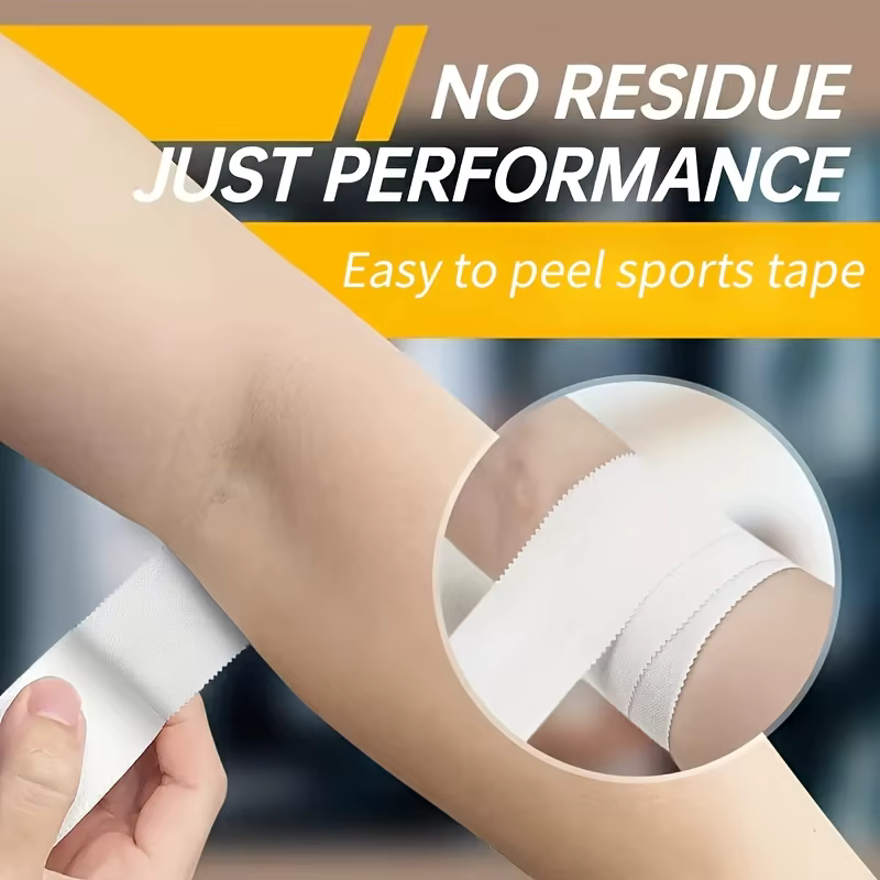 Bande adhésive sportive, ruban résistant à la déchirure sans résidu pour athlètes, bandage de soutien sportif en coton blanc, ruban adhésif de boxe