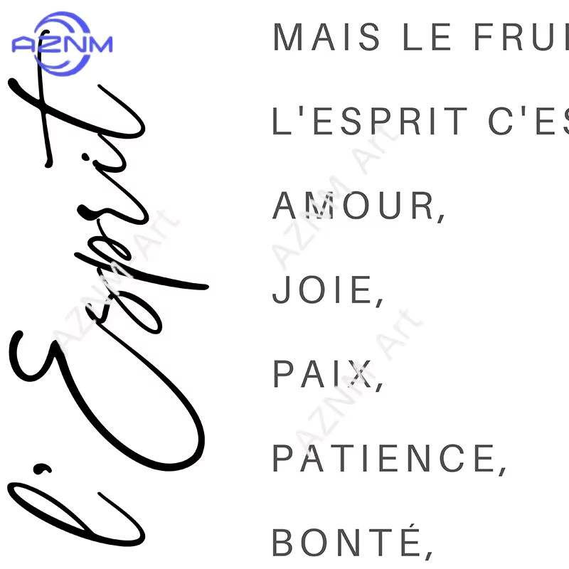 1 pièce, toile d'art murale avec impression de versets bibliques français