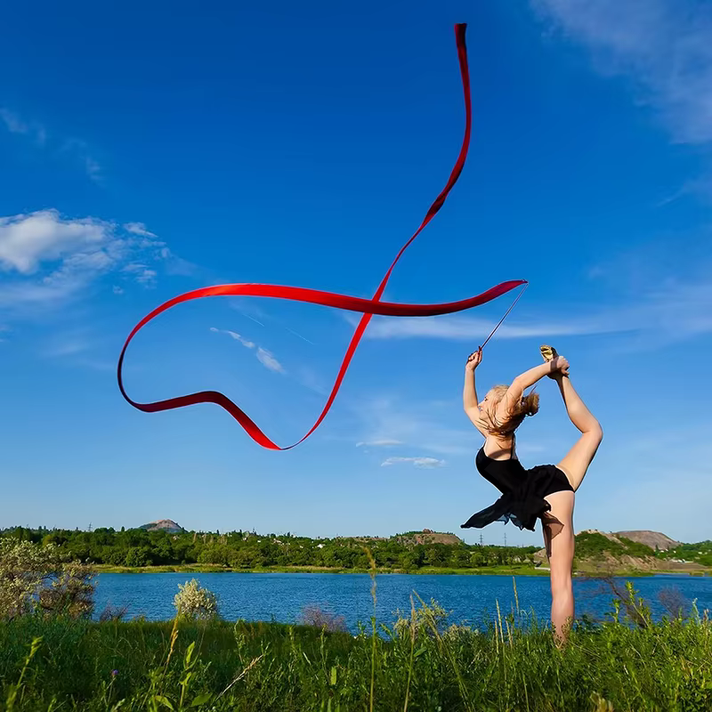 12 pièces rubans de danse rythmique ruban de gymnastique banderoles de danse bâton virevoltant pour danse artistique gymnastique enfants spectacle de talents