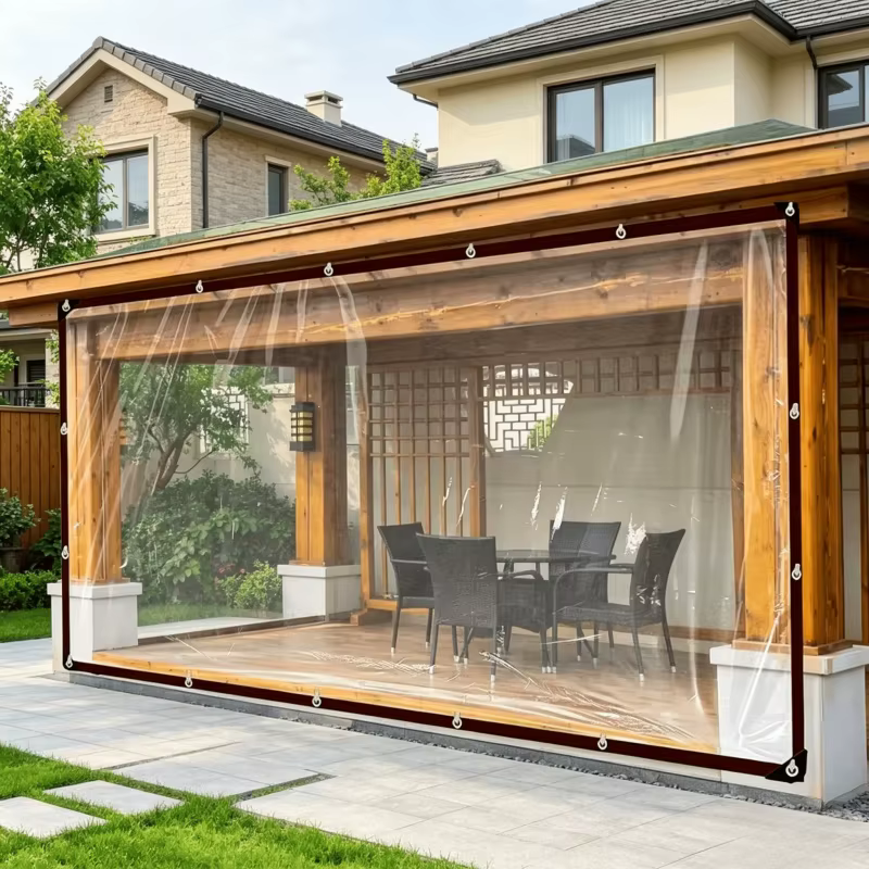 Bâches transparentes imperméables avec œillets - Couverture extérieure multi-usages pour patio