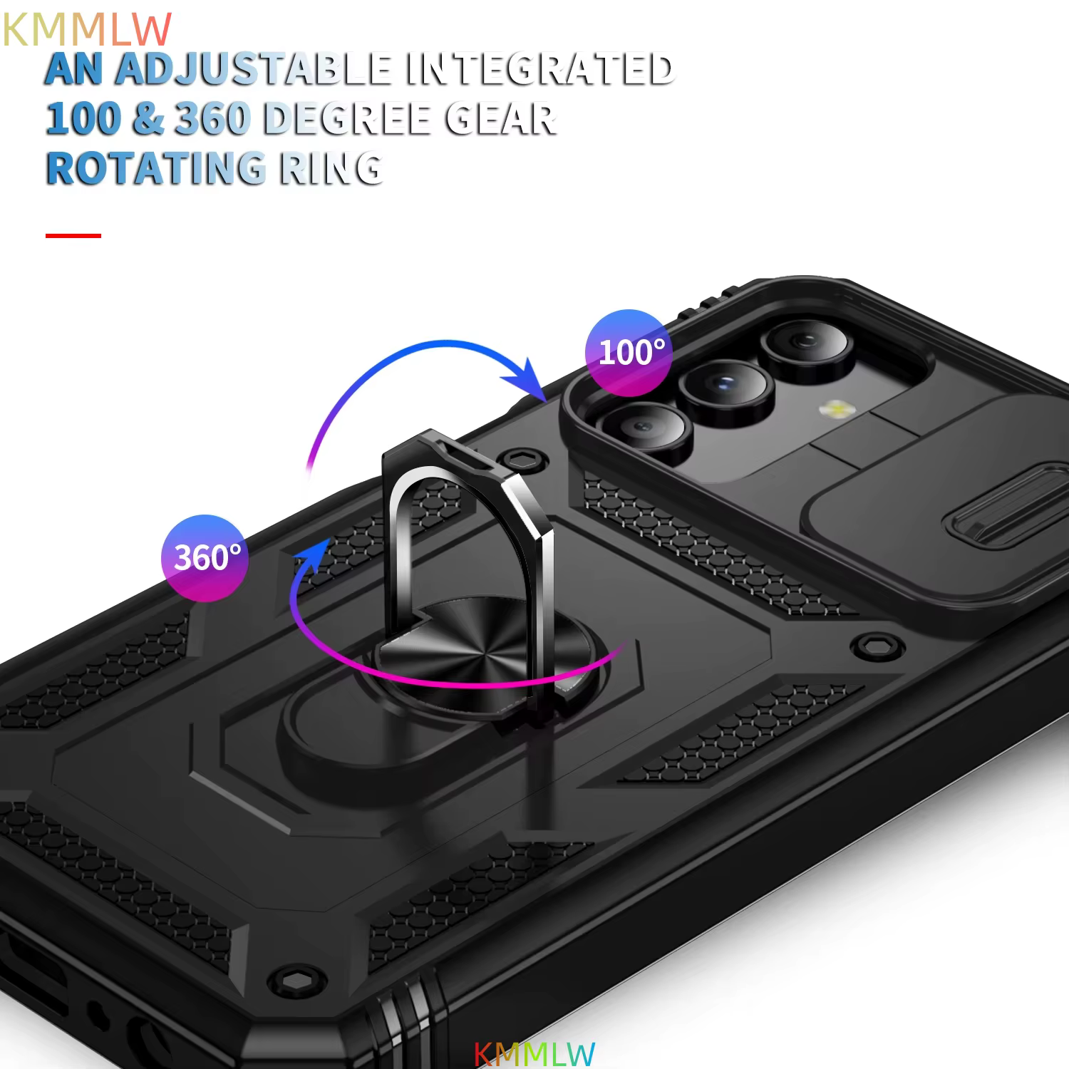 Coque pour Galaxy A36 A26 A06 A35 A55 A25 A35 A54 A53 A16 A17 A15 A14 A56, protection coulissante pour appareil photo, protection rotative à 360 degrés