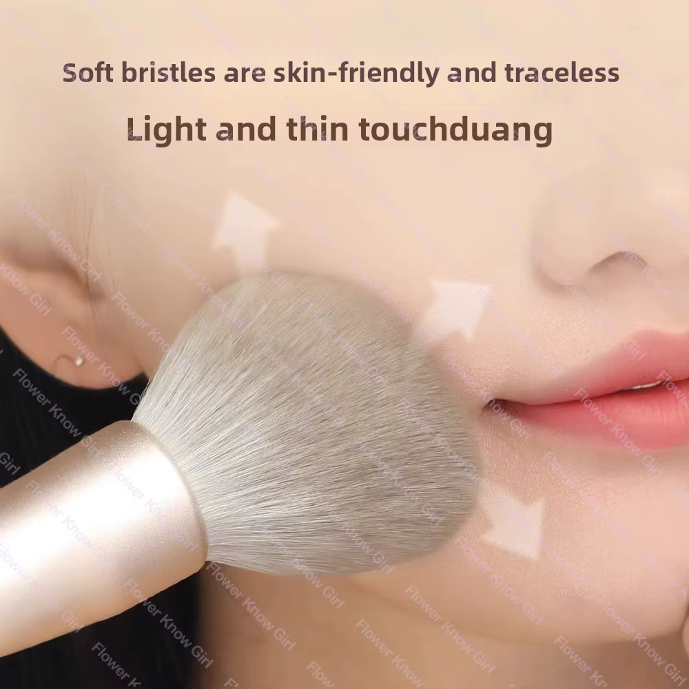 Guo Xiaoniu – brosse à poudre libre dorée, super grande brosse de réglage de poudre de cheveux doux et moelleux, brosse de contour de poudre de fard à joues