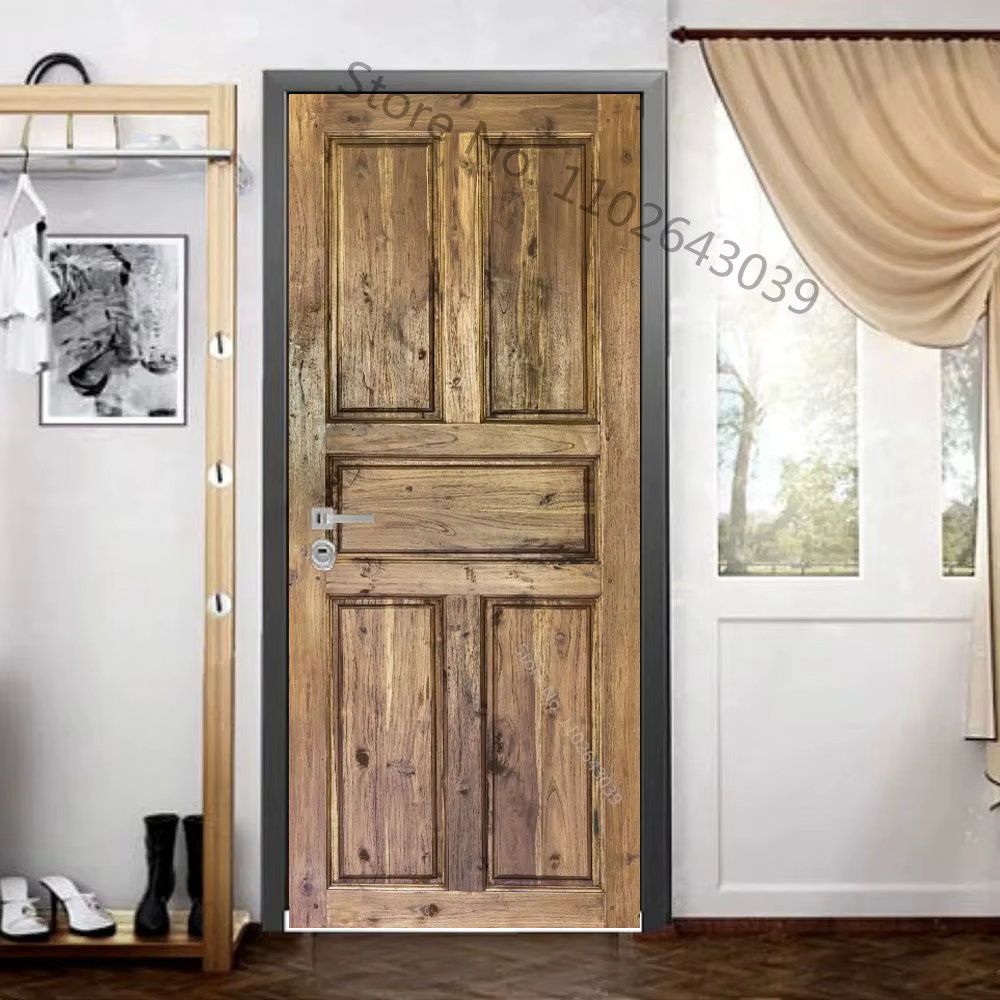 Autocollant de portes en bois d'imitation