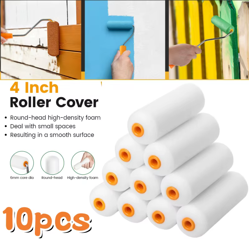 10 pièces de rouleaux à peinture en mousse à haute absorption de 4 pouces