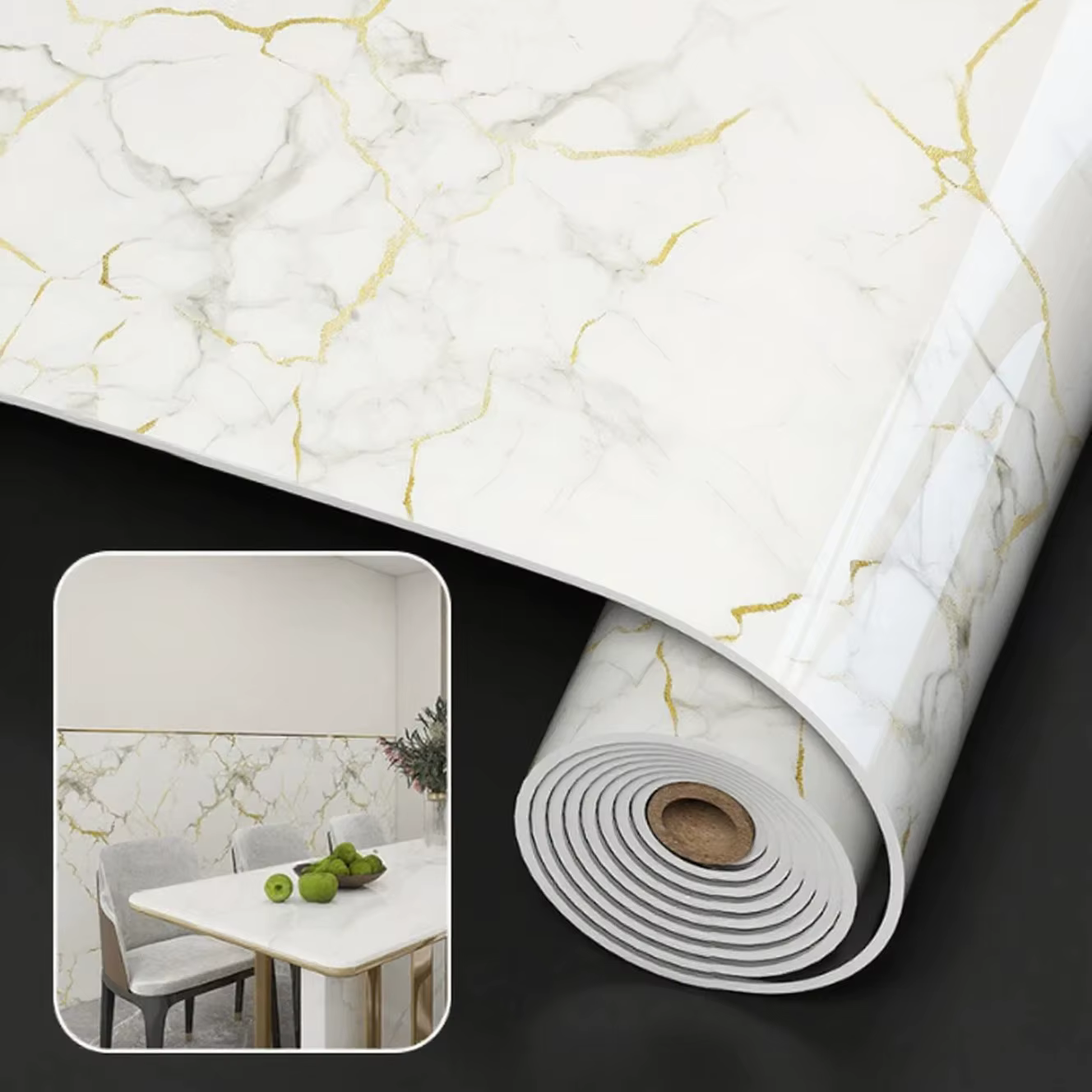 Papier peint en mousse marbrée 40cmx3m