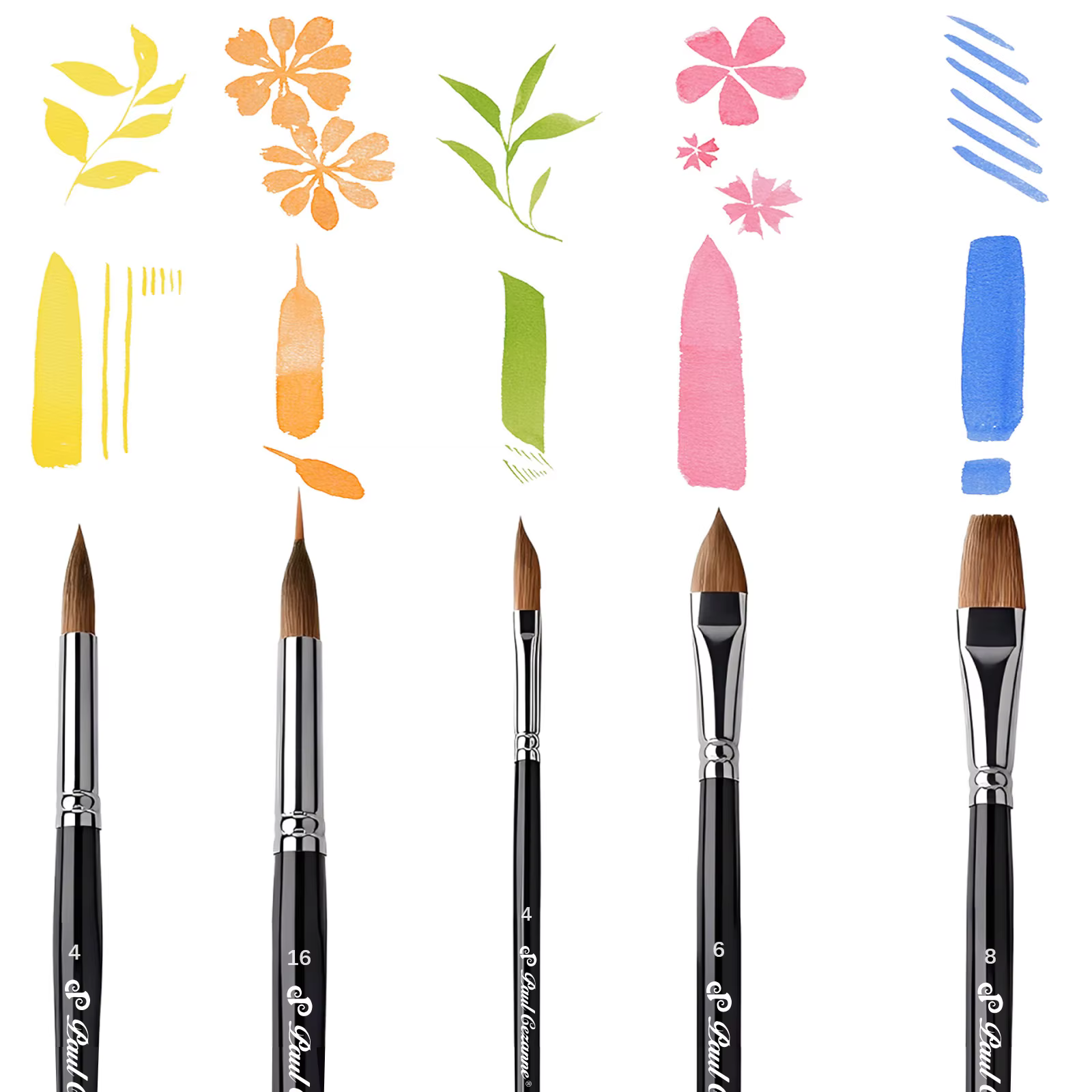 Ensemble de 10 pinceaux professionnels pour artistes avec manches en bois pour la peinture acrylique