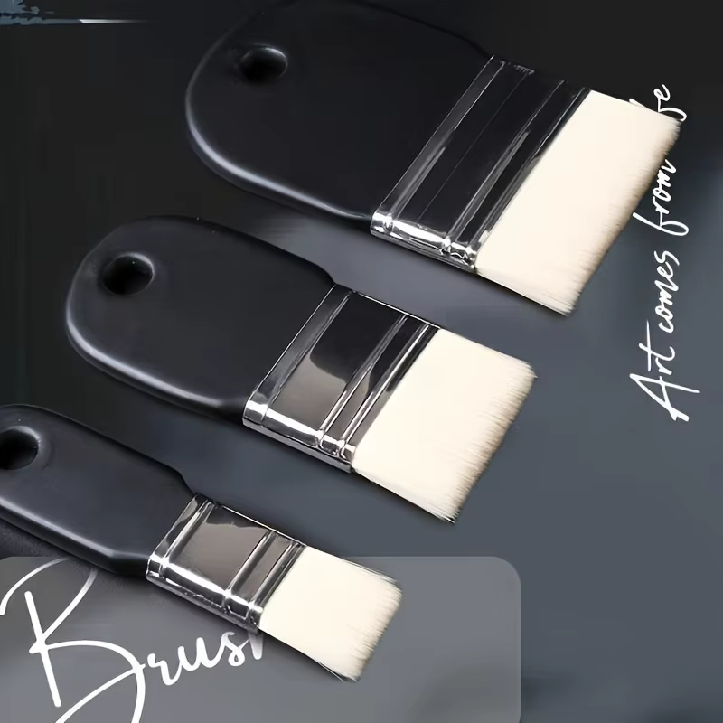 Ensemble de 3 pinceaux plats pour acrylique