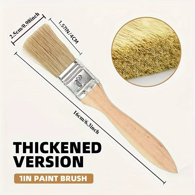 Ensemble de 25 pinceaux de 1 pouce avec manche en bois