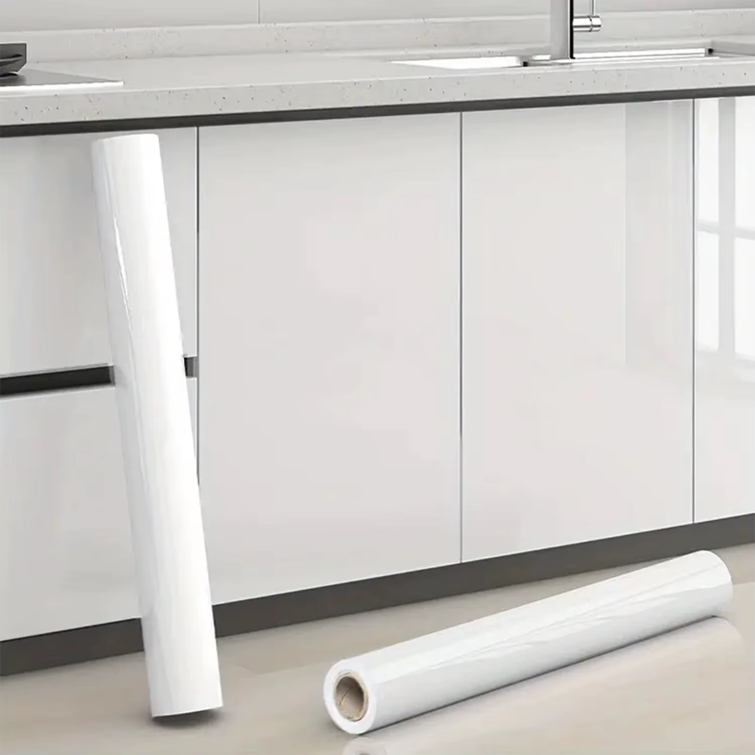 Film décoratif blanc perle pour bricolage