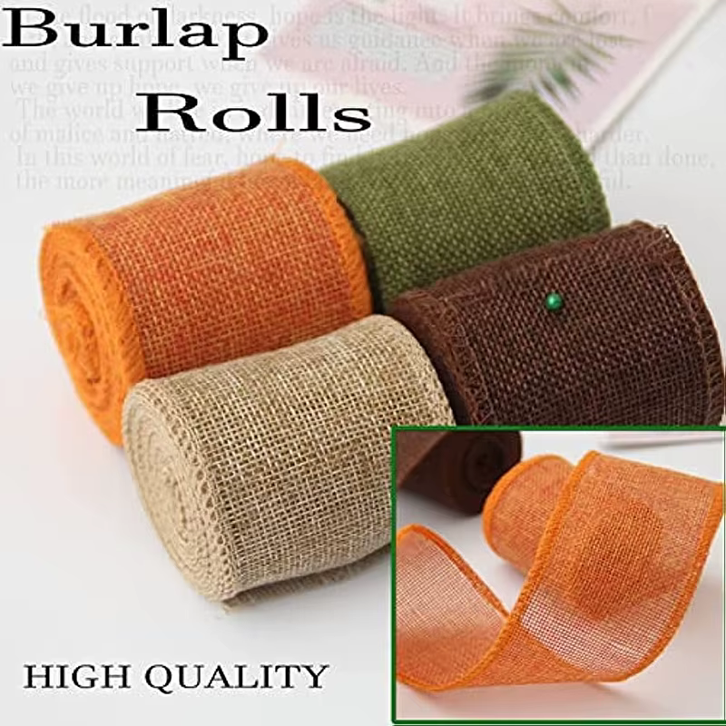 Rouleau de ruban artisanal polyvalent en toile de Jute naturelle colorée
