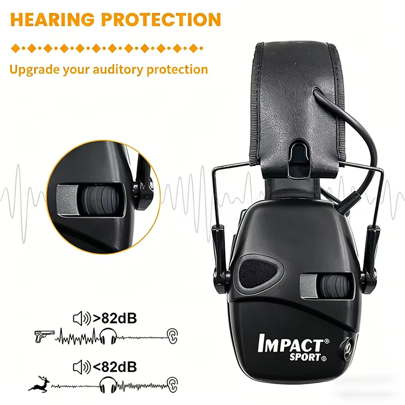 Casque de protection auditive électronique tactique pour la chasse avec étui, réduction du bruit, casque de tir