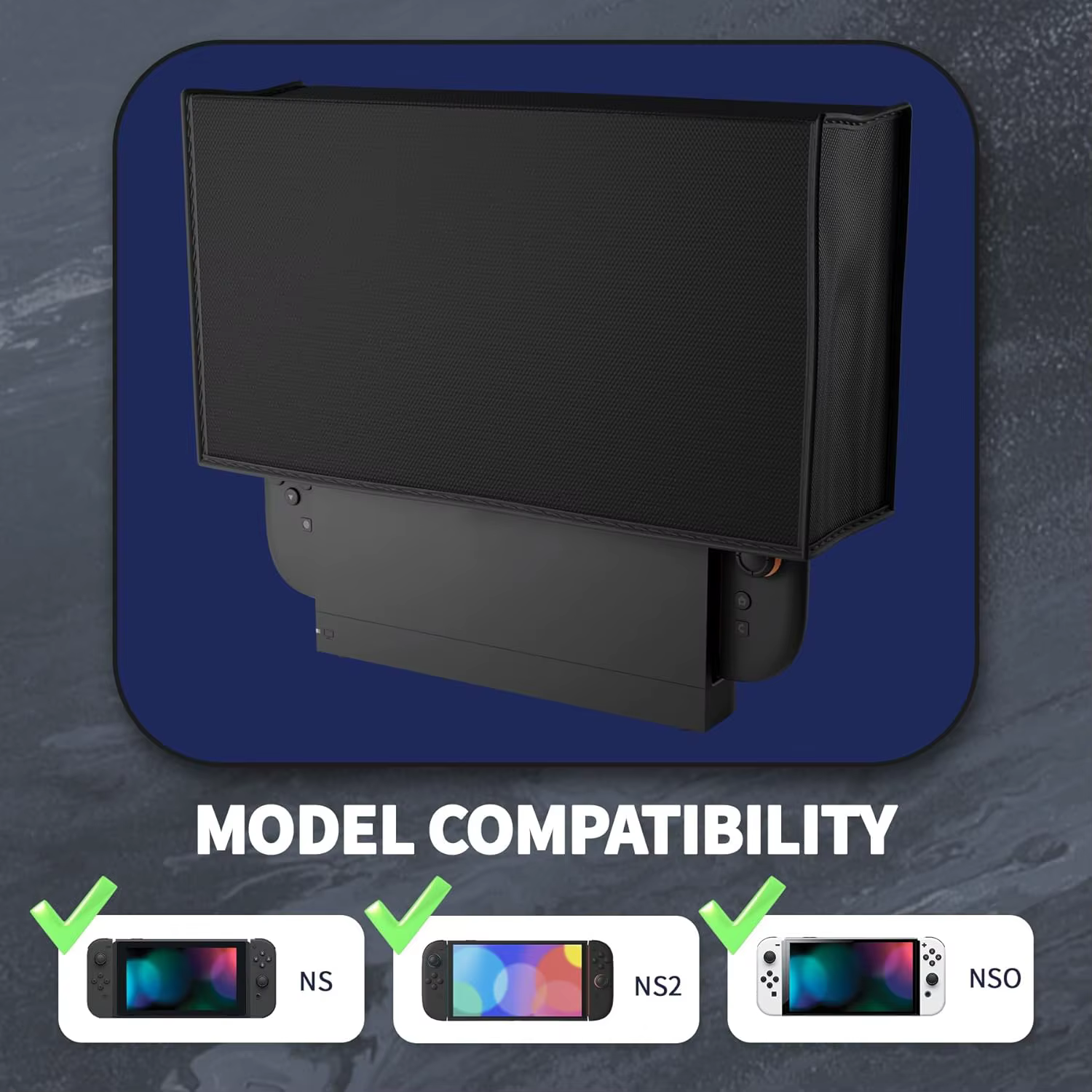 Housse anti-poussière premium pour Switch 2 – Le manchon de protection résistant à l'eau protège la console et la station d'accueil de la poussière, des rayures et des déversements