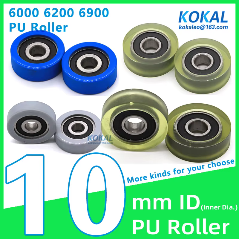 [PUd10] 4/10 pièces TPU 6200RS 6000RS roulement rouleau roue ID 10mm guide porte coulissante plaque type PU poulie