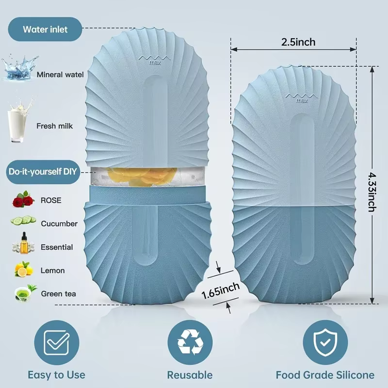 Rouleau de glace pour le visage, Cube de glace, Massage de beauté, moule à glace en Silicone pour les poches des yeux, rouleau de glace pour le visage, rétrécit les Pores