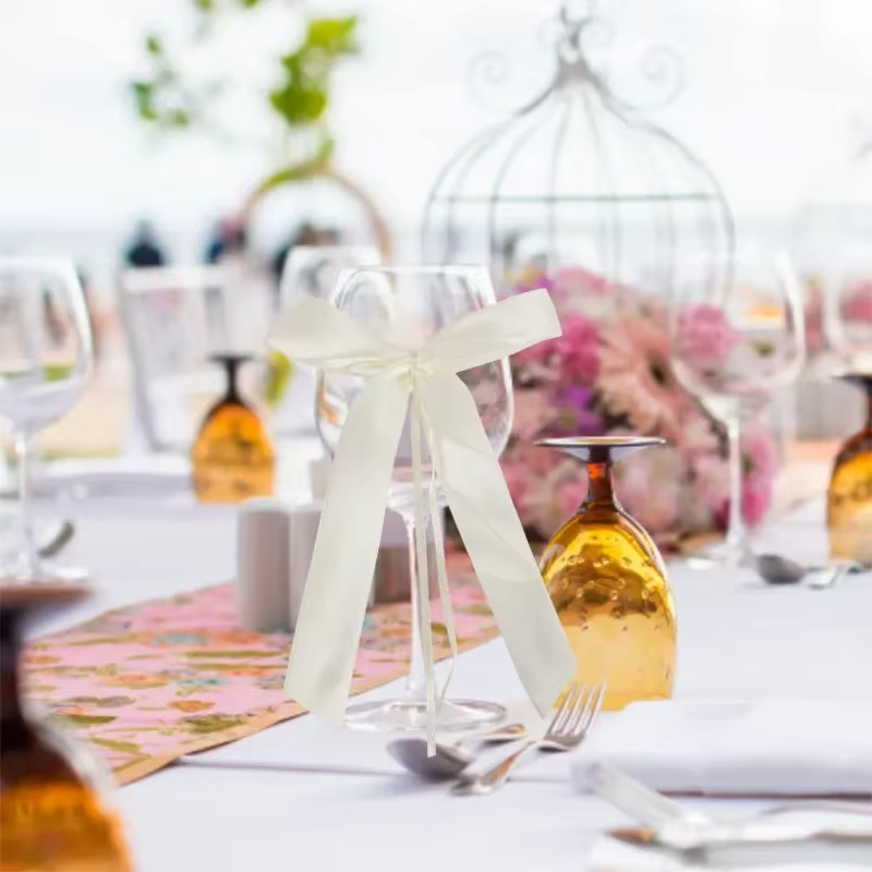 25/50 pièces Nœuds en ruban blanc pour voiture de mariage, nœuds décoratifs DIY pour emballage cadeau, décoration romantique pour mariage, anniversaire, chaise et fêtes