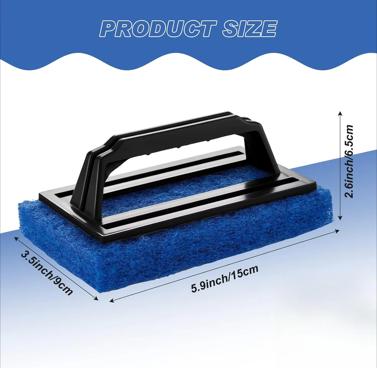 Brosse éponge de nettoyage pour piscine Jacuzzi avec manche, accessoires de nettoyage épais pour salle de bain