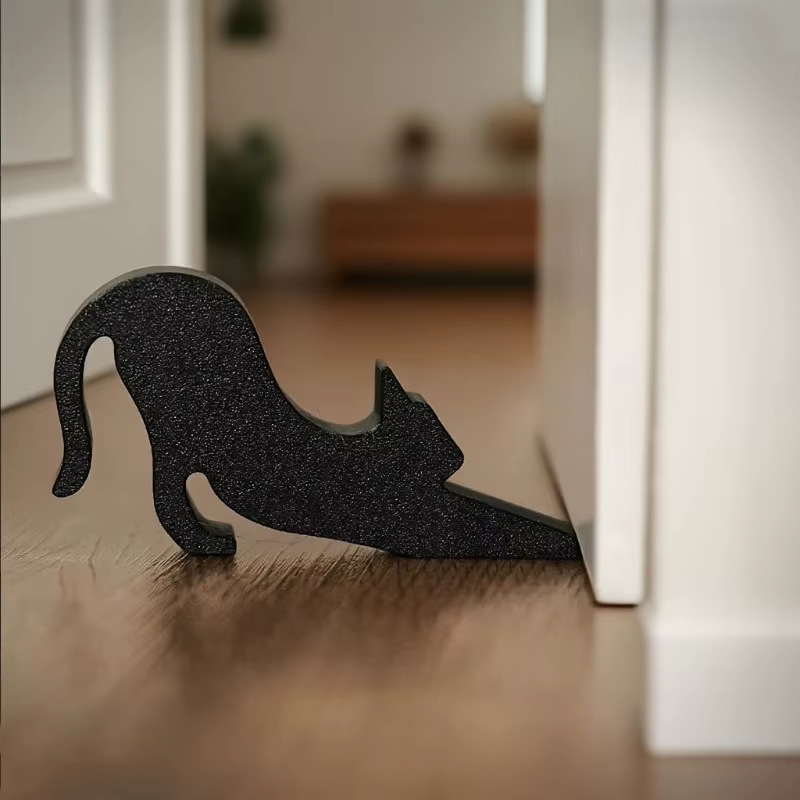 Butoir de porte mignon en forme de chat ou de chien, style décoratif animalier, matériau durable résistant aux rayures pour ornement d'entrée domestique