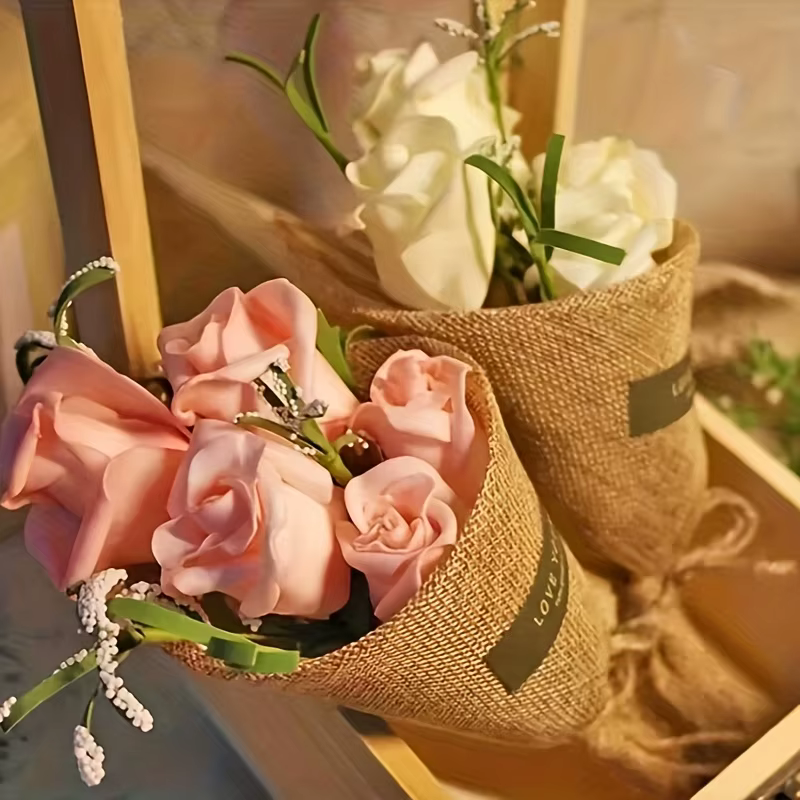 Rouleau de tissu en toile de jute de 15 cm × 2 m