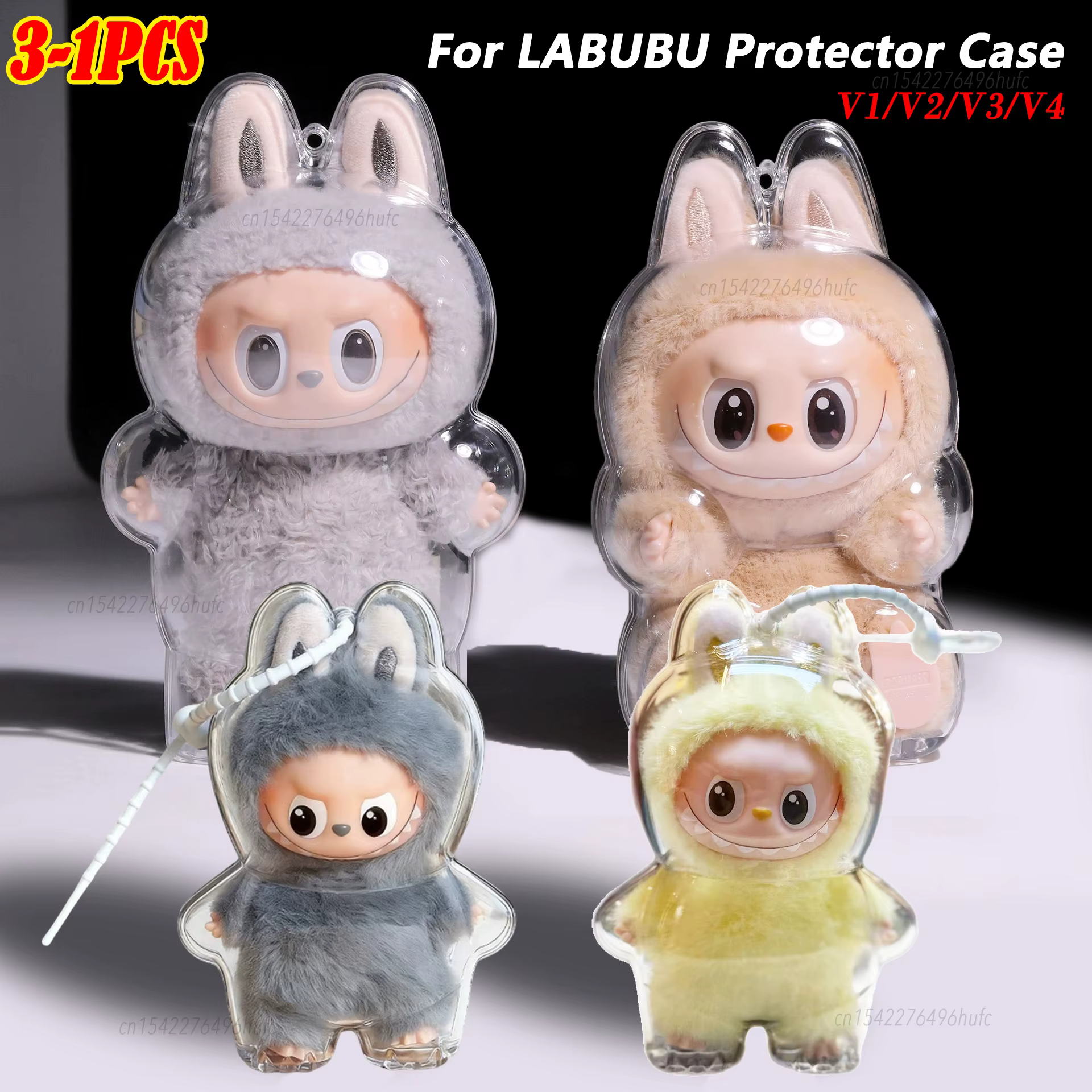 Étui de protection Transparent pour poupée Labubu V1 V2 V3, coque anti-poussière pour Labubu 4.0, boîte de rangement, accessoires de poupées