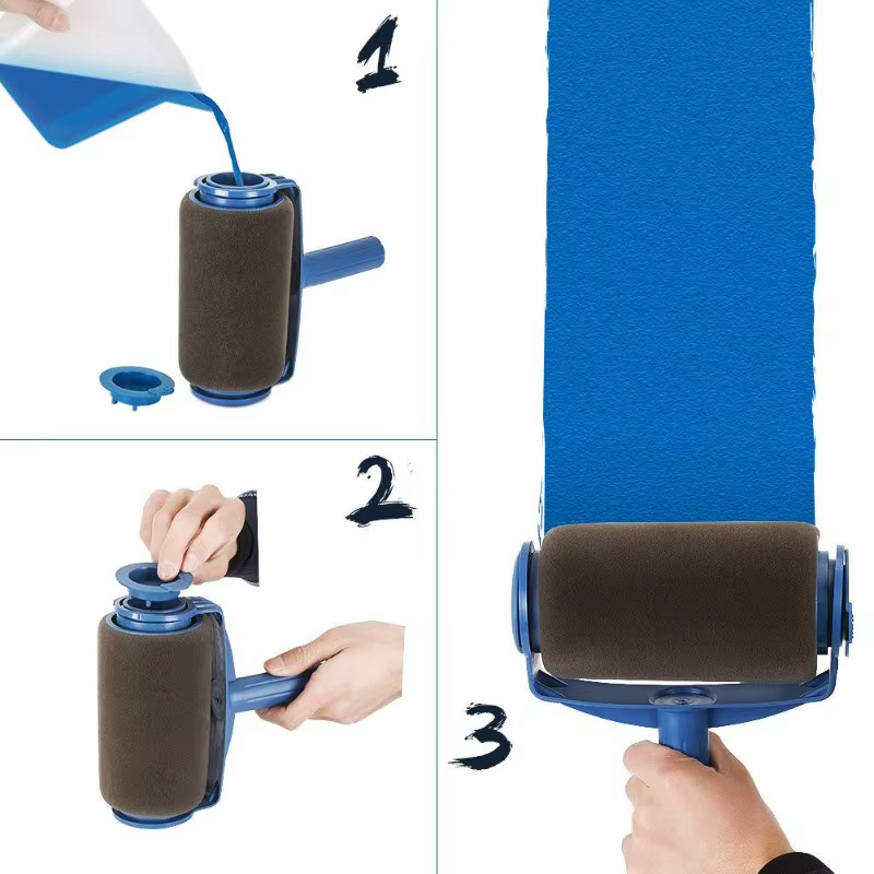 Rouleau à peinture avec réservoir intégré