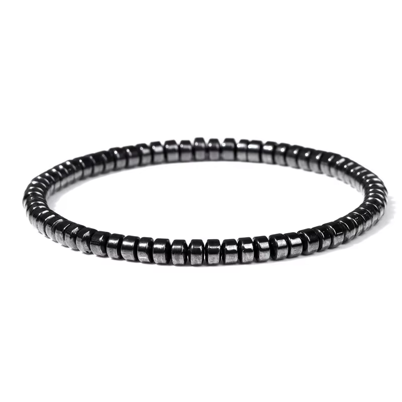 Bracelet en hématite pour hommes, perte de poids, perle d'hématite noire non magnétique, guérison, thérapie de santé, équilibre, bijoux cadeau