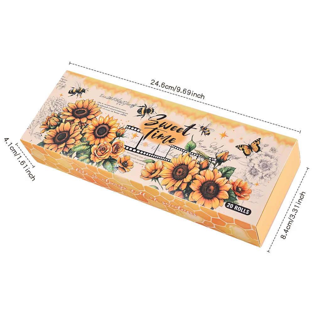 Ensemble de rubans Washi Vintage en forme de fleur d'abeille