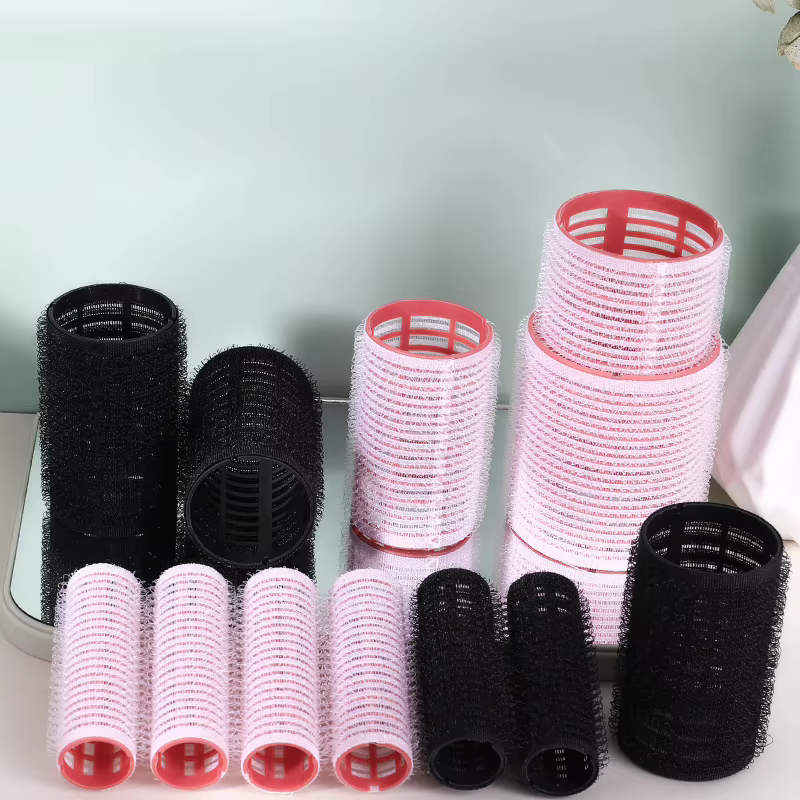 Ensemble de rouleaux à cheveux 6 pièces, bigoudi auto-agrip sans chaleur, différentes tailles, sans chaleur, outil de coiffure auto-adhésif
