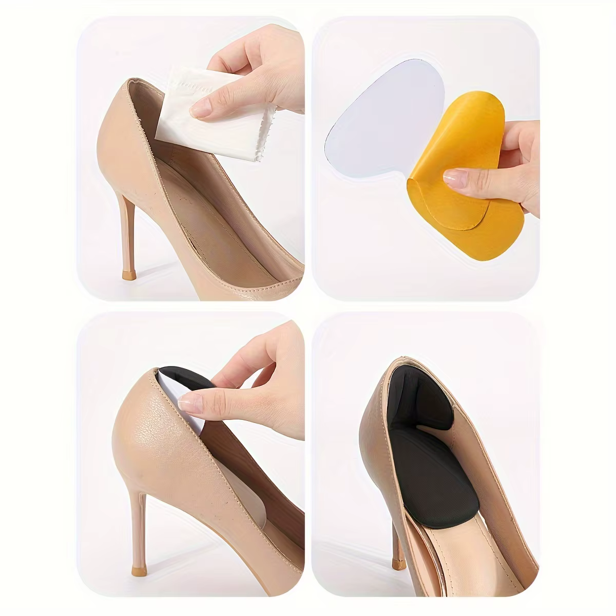 Coussinet de talon et bonnet de talon en mousse épaisse en forme de T à double couche – Doux, respirant, antidérapant, durable, confortable à porter dans les talons hauts
