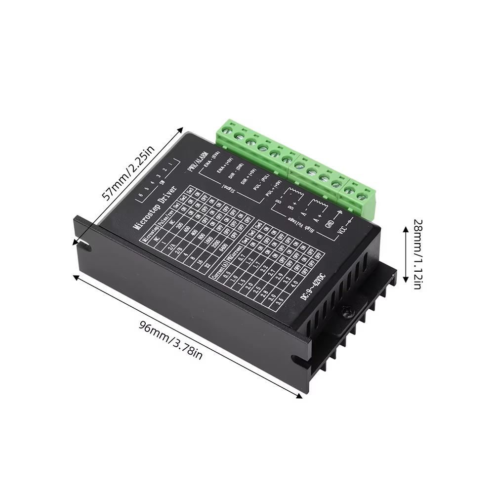 Driver de moteur pas à pas biphasé TB6600 0,5-4A 9-24V avec protection contre l'inversion de polarité, isolation par optocoupleur, protection contre les surintensités et les surchauffes
