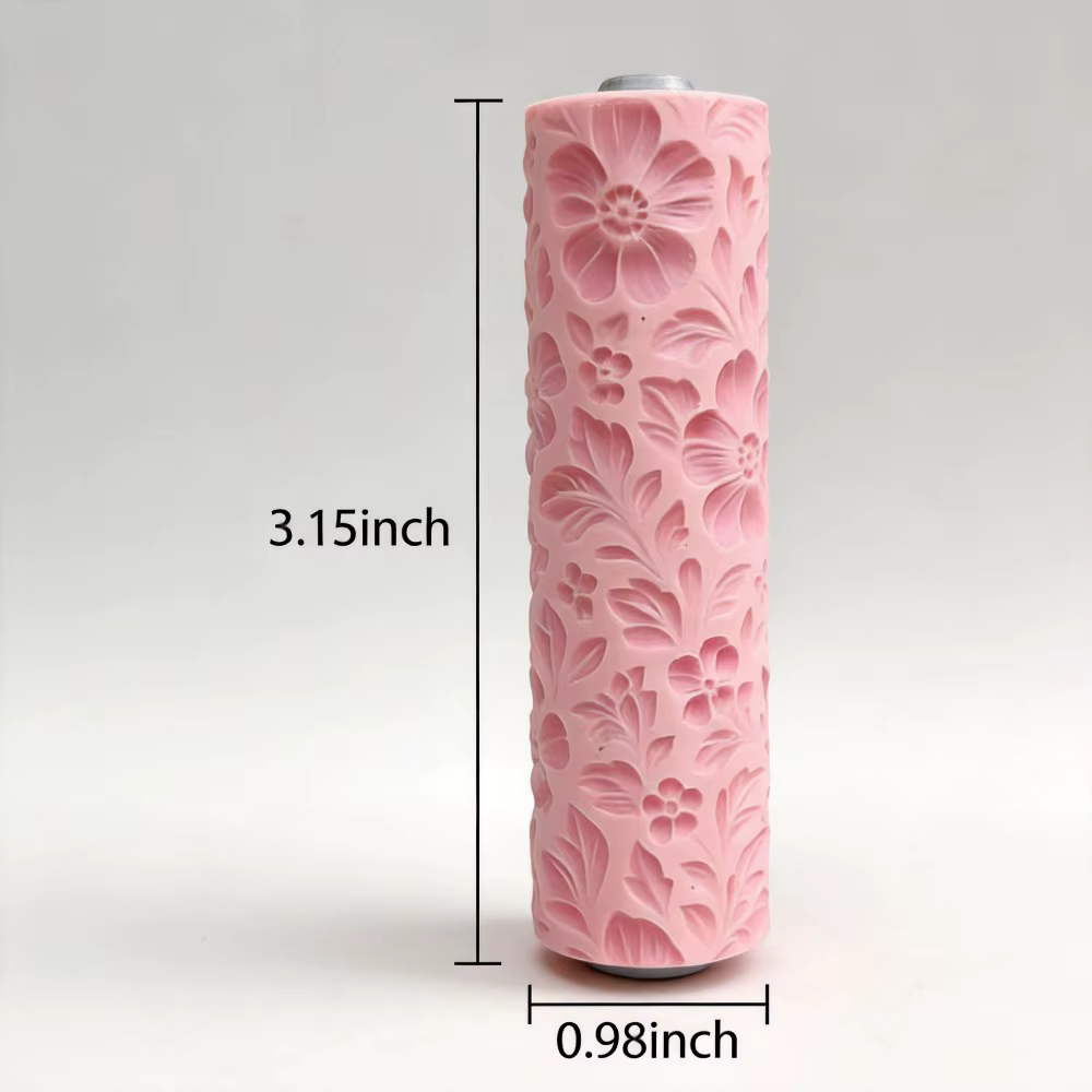 Rouleau de texture en relief en argile à motif de fleurs de haie – Outil de pâtisserie DIY pour l'argile polymère