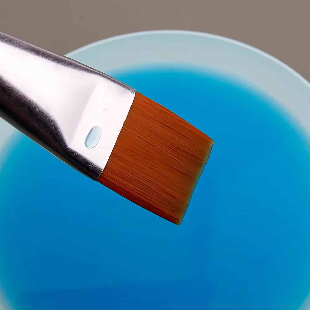 Nouveau pinceau de peinture à l'huile 3 pièces grande tête plate 3 couleurs ensemble de tiges courtes
