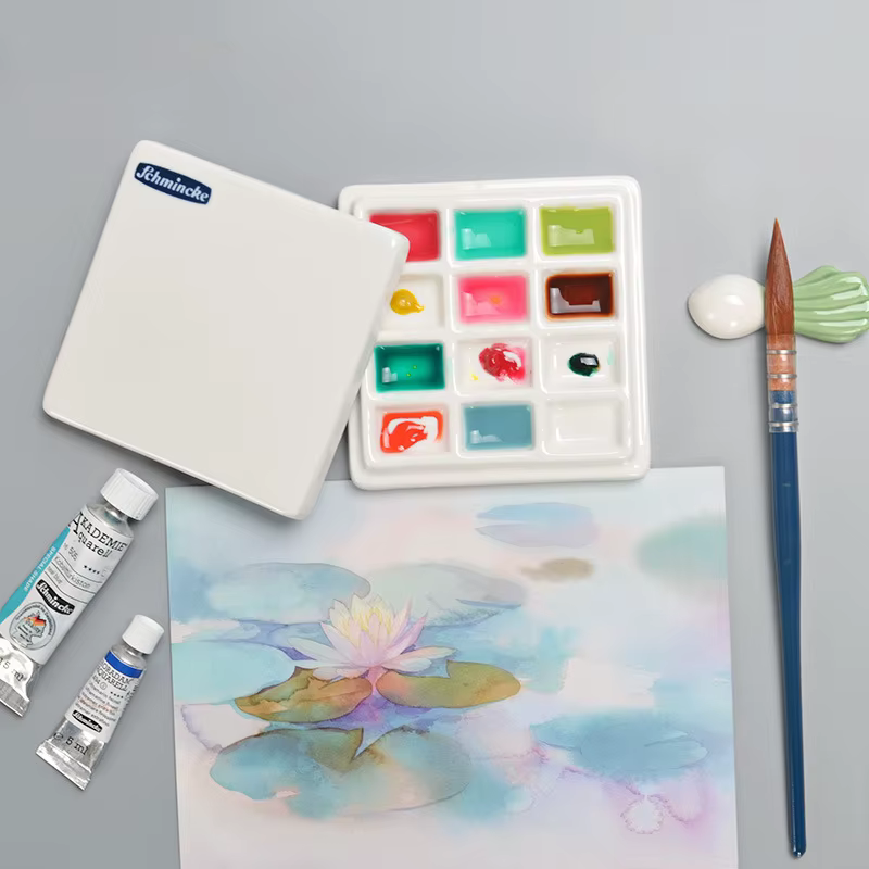 Palette de Peinture Multifonctionnelle en Céramique avec Couvercle