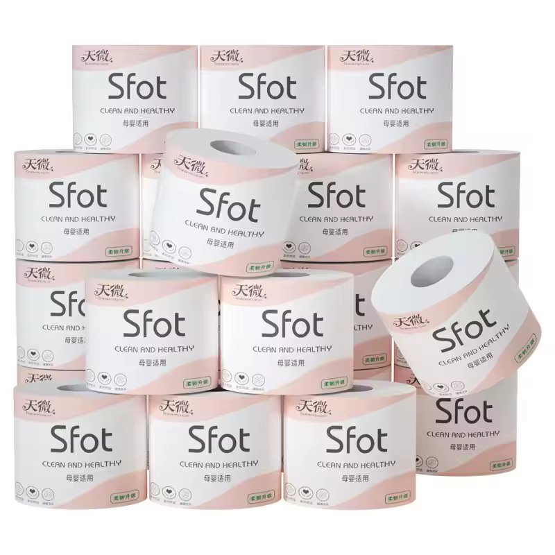 6 rouleaux de serviettes en papier domestiques sur cinq couches de papier toilette en rouleau de noyau épaissi