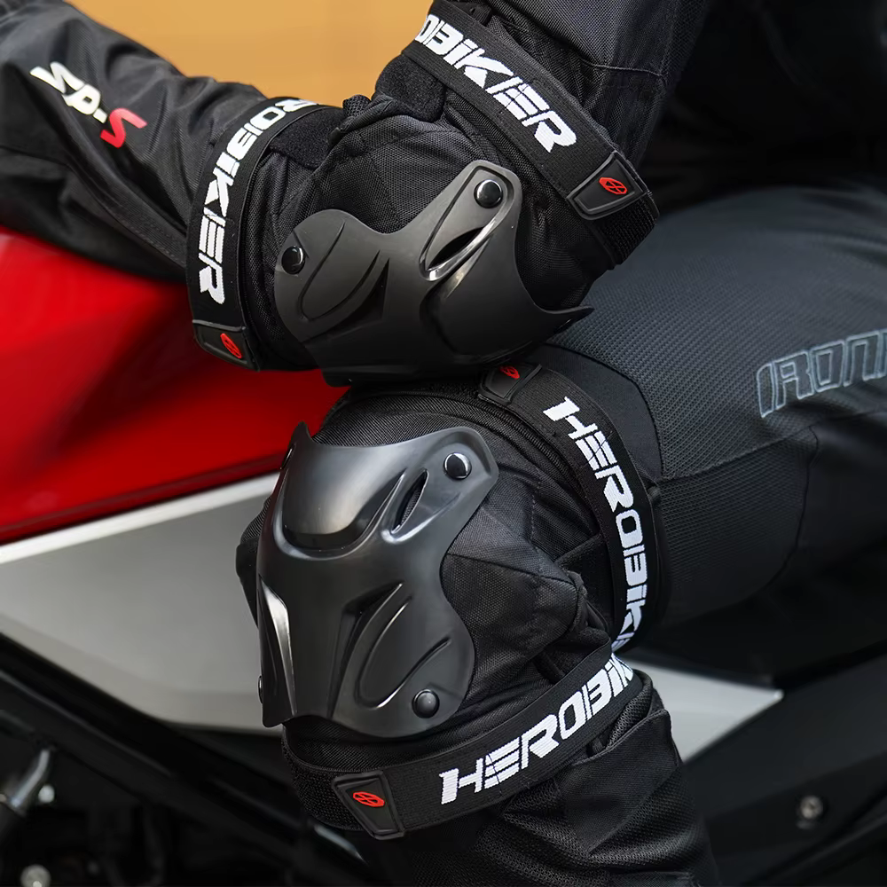 Protection des genoux et des coudes pour moto, équipement de protection des jambes pour quatre saisons, équipement de protection pour la conduite en plein air, 2 pièces