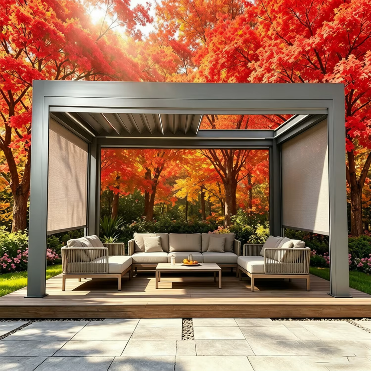 Pergola rétractable, aluminium robuste