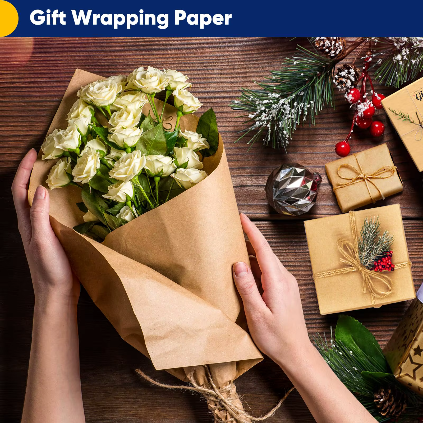 Rouleaux de papier kraft marron