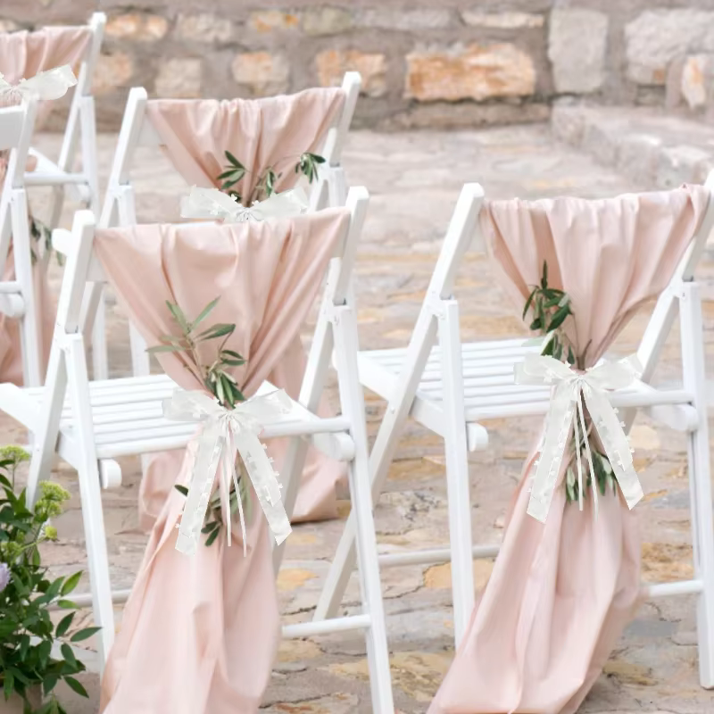 10-30 pièces Nœuds de mariage en ruban blanc