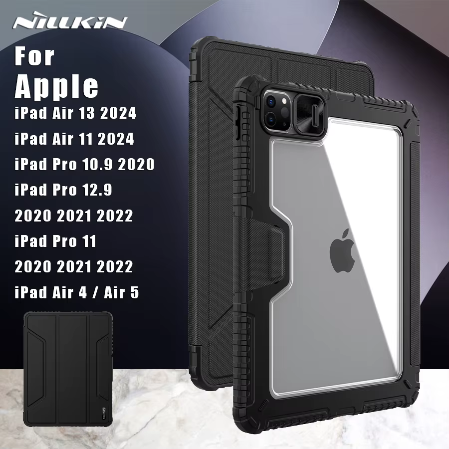 Pour iPad Pro 11 Pro 12.9 2022 2021 2020 Pro 10.9 2020 Air 11 13 2024 Air 5 4 étui pare-chocs rabat en cuir housse pliante Protection