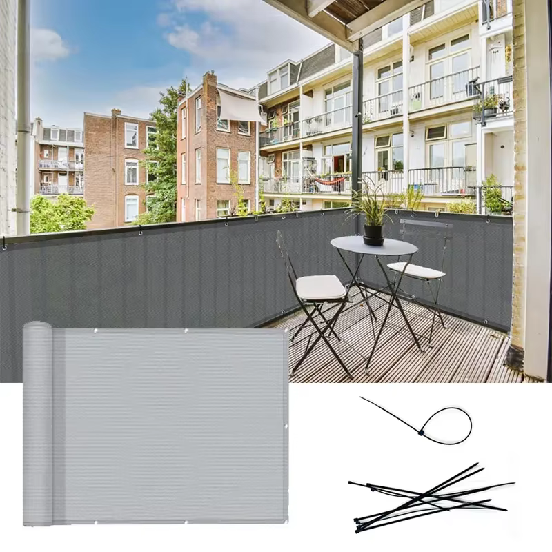 Brise-vue de balcon gris 220 g/m²